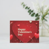 Happy Valentine's Day Postkarte (Stehend Vorderseite)