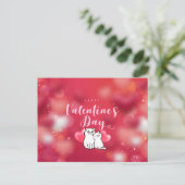 Happy Valentine's Day Postkarte (Stehend Vorderseite)