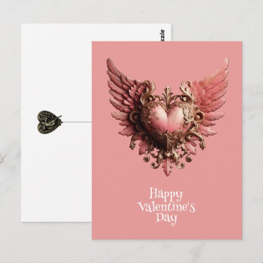 Happy Valentine's Day Postkarte (Vorne/Hinten)