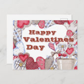 Happy Valentines Day Postkarte (Vorne/Hinten)