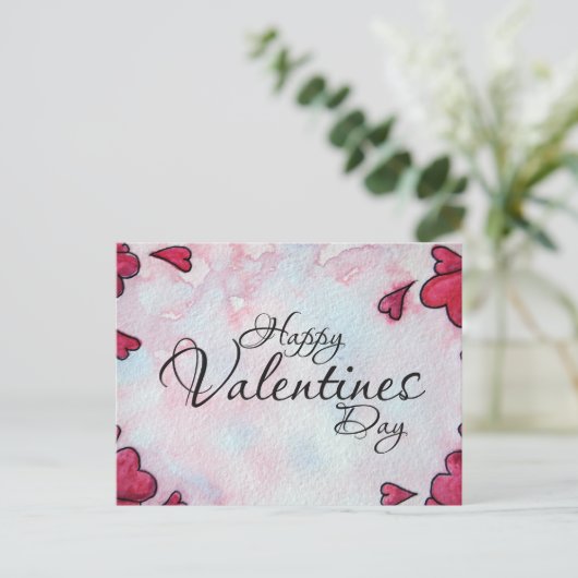 Happy Valentines Day Postkarte (Stehend Vorderseite)