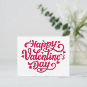 Happy Valentines Day Postkarte (Stehend Vorderseite)