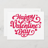 Happy Valentines Day Postkarte (Vorne/Hinten)
