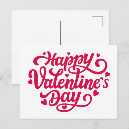Happy Valentines Day Postkarte (Vorne/Hinten)