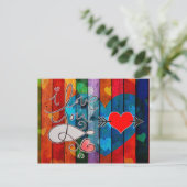 Happy Valentine's Day Postkarte (Stehend Vorderseite)