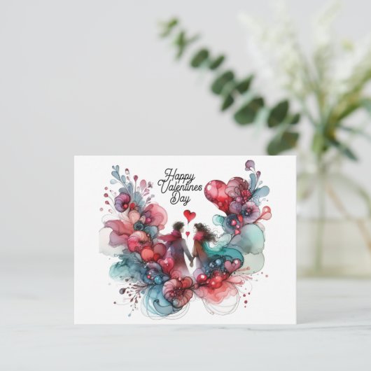 Happy Valentines Day Postkarten (Stehend Vorderseite)