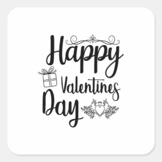 Happy Valentine's Day Quadratischer Aufkleber