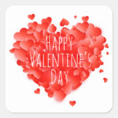 Happy Valentine's Day Quadratischer Aufkleber (Vorderseite)
