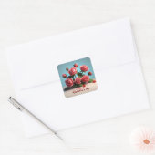 Happy Valentine's Day Quadratischer Aufkleber (Umschlag)