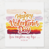 Happy Valentines Day Quote Weinetikett (Einzelnes Label)