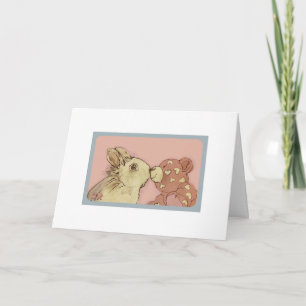 Happy Valentine's Day, Rabbit und Teddy Bear Card Karte