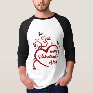 Happy Valentine's Day Raglan T - Shirt ❤️   Freefi