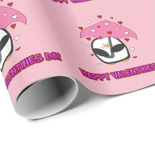Happy Valentines Day Rain Hearts Geschenkpapier (Rolleneckpunkt)