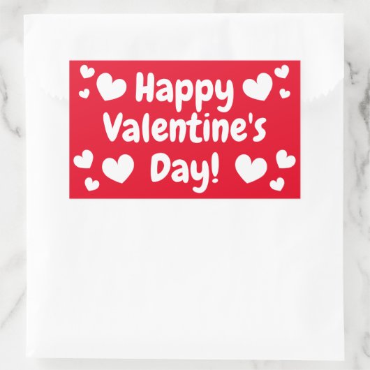 Happy Valentine's Day Rechteckige Aufkleber (Tasche)