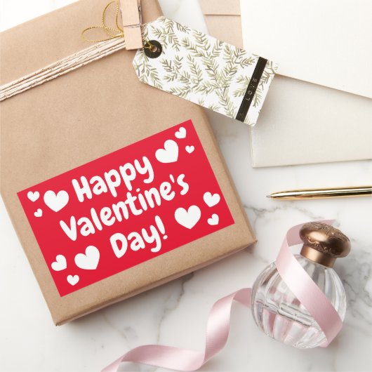 Happy Valentine's Day Rechteckige Aufkleber (Schenken)