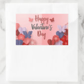 Happy Valentines Day Rechteckiger Aufkleber (Tasche)