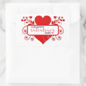 Happy Valentine's Day Rechteckiger Aufkleber (Tasche)