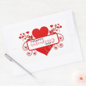 Happy Valentine's Day Rechteckiger Aufkleber (Umschlag)