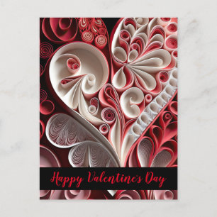 Happy Valentine's Day Red and Pink Hearts Postkarte