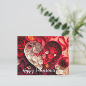 Happy Valentine's Day Red and Pink Hearts Postkarte (Stehend Vorderseite)