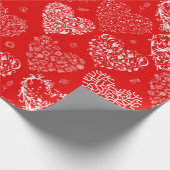 Happy Valentine's Day Red and White Hearts Geschenkpapier (Ecke)