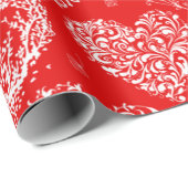 Happy Valentine's Day Red and White Hearts Geschenkpapier (Rolleneckpunkt)