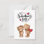 Happy Valentine's Day Red Bear School Valentine Mitteilungskarte (Vorderseite)