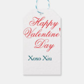 Happy Valentine's day red blue xoxo love name  Geschenkanhänger (Rückseite)