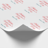 Happy Valentine's day red blue xoxo love name  Geschenkpapier (Ecke)