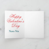 Happy Valentine's day red blue xoxo love name  Karte (Innenseite)