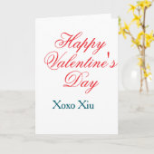 Happy Valentine's day red blue xoxo love name  Karte (Gelbe Blume)