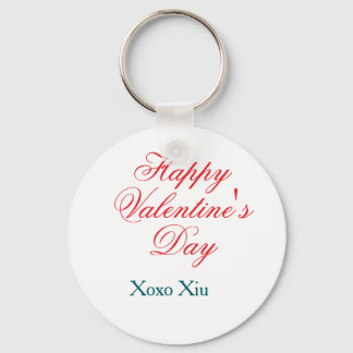 Happy Valentine's day red blue xoxo love name  Schlüsselanhänger