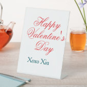 Happy Valentine's day red blue xoxo love name  Sockelschild (In Situ)