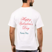 Happy Valentine's day red blue xoxo love name  T-Shirt (Rückseite)