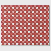 Happy Valentine's Day Red & Blush Herzmuster Geschenkpapier (Flach)
