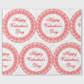 Happy Valentines Day Red Circles & Lace Geschenkpapier (Flach)