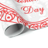 Happy Valentines Day Red Circles & Lace Geschenkpapier (Rolleneckpunkt)