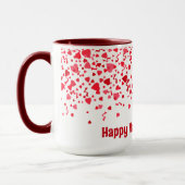 Happy Valentines Day Red Confetti Herz Tasse (Links)