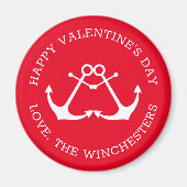 Happy Valentine's Day Red Custom nautical anchors Magnet (Vorne)