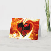 Happy Valentine's day Red Dragon Feuer Herz Karte (Vorderseite)