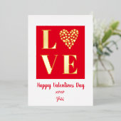 Happy Valentines Day Red Gold Liebe Script Folieneinladung (Stehend vorne)