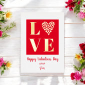 Happy Valentines Day Red Gold Liebe Script Folieneinladung