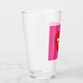 Happy Valentine's Day Red Heart and Pink Stripes Glas (Rechts)