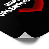 Happy Valentine's Day Red Heart Design Poster (Ecke)