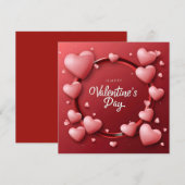 Happy Valentine's Day Red Heart Feiertagskarte (Vorne/Hinten)