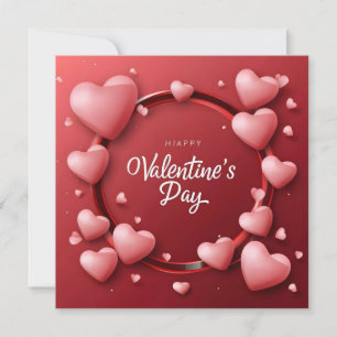 Happy Valentine's Day Red Heart Feiertagskarte