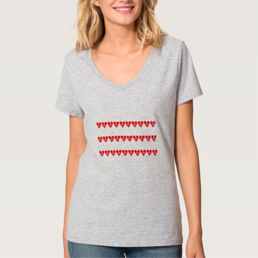 Happy Valentine's Day Red Heart Frauen T-Shirt (Vorderseite)