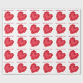 Happy Valentine's Day Red Heart Geschenkpapier (Flach)
