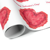 Happy Valentine's Day Red Heart Geschenkpapier (Rolleneckpunkt)