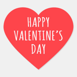 Happy Valentine's Day red heart Herz-Aufkleber